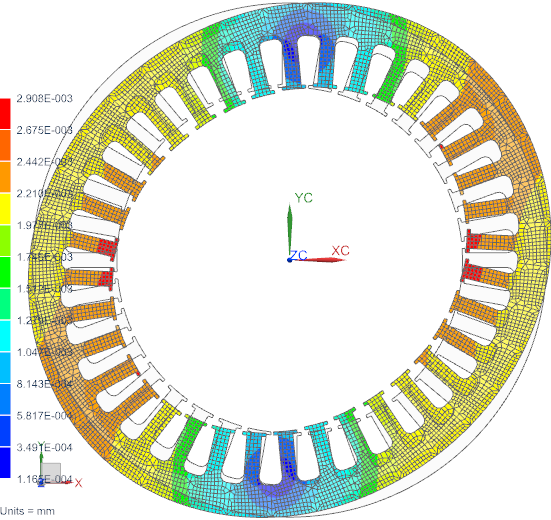 Picture: Deformation Shape at critical frequency 400 Hz. Scale is set to 100. Click to animate