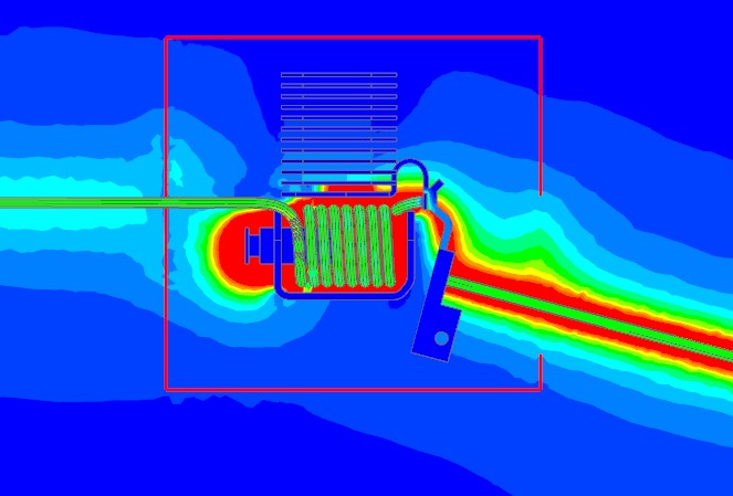 Picture: Another section through the Air volume shows the Magnetic Flux Density