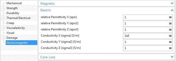 Picture: The Material Properties that we give to the Box Elements