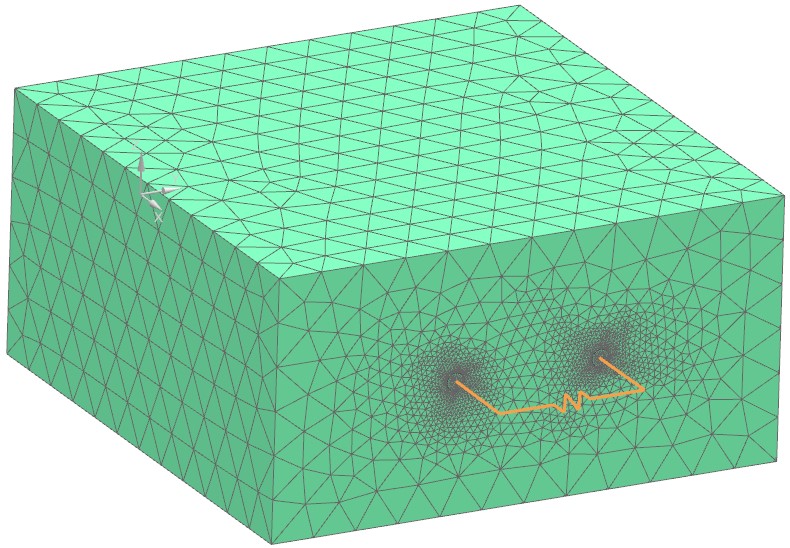 Picture: There is an Air Box meshed around the transformer in which the electromagnetic field is computed